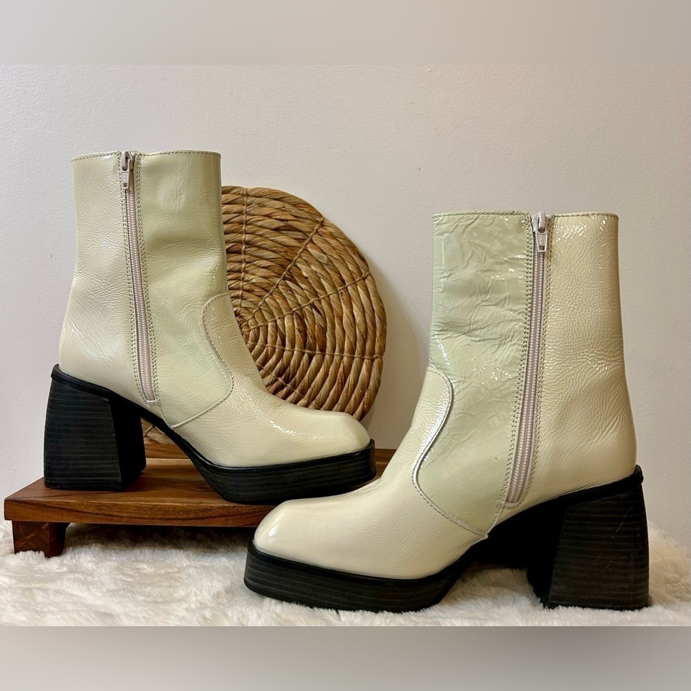 Free People Ruby Shine Platform Boot in White Size 38.5 - Picture 6 of 15